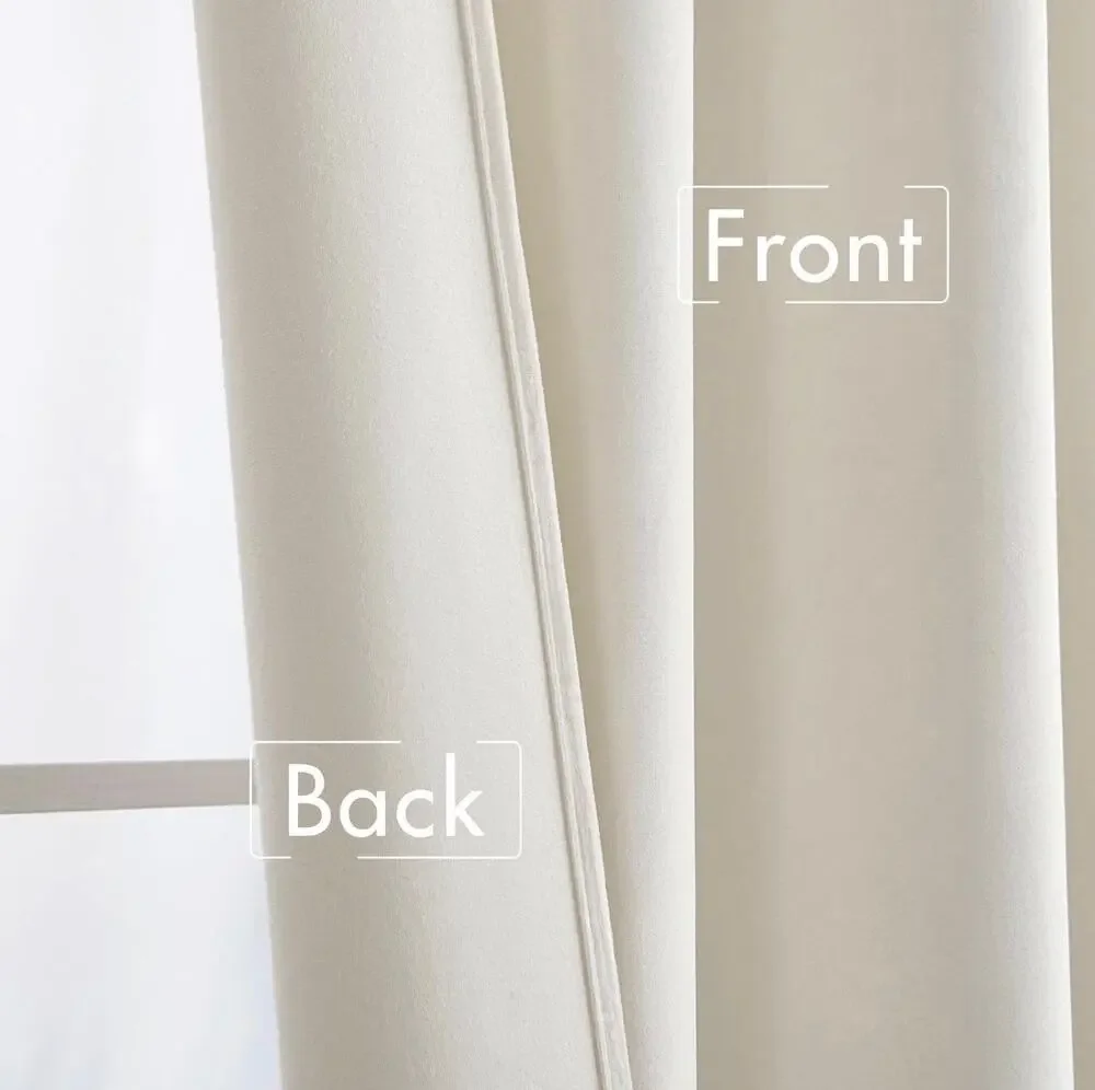NWT MIULEE Ivory VELVET CURTAINS Curtains Thermal Insulated Two 95